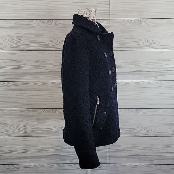 Gap wool blend double-breasted peacoat in blue Women's Size S - Picture 6 of 14